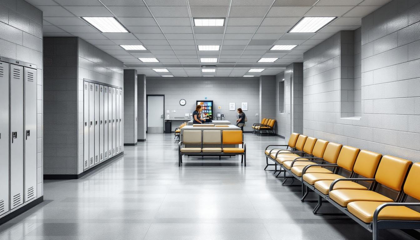 Visitation facilities and waiting area at Jackson County Jail