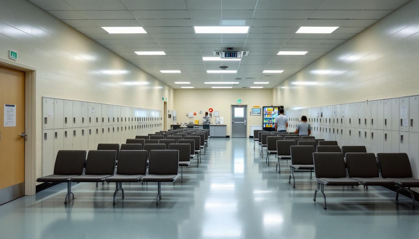 Visitation facilities and waiting area at Lenawee County Jail