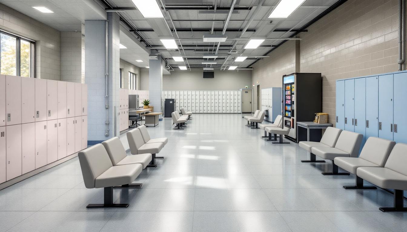 Visitation facilities and waiting area at Muskegon County Jail