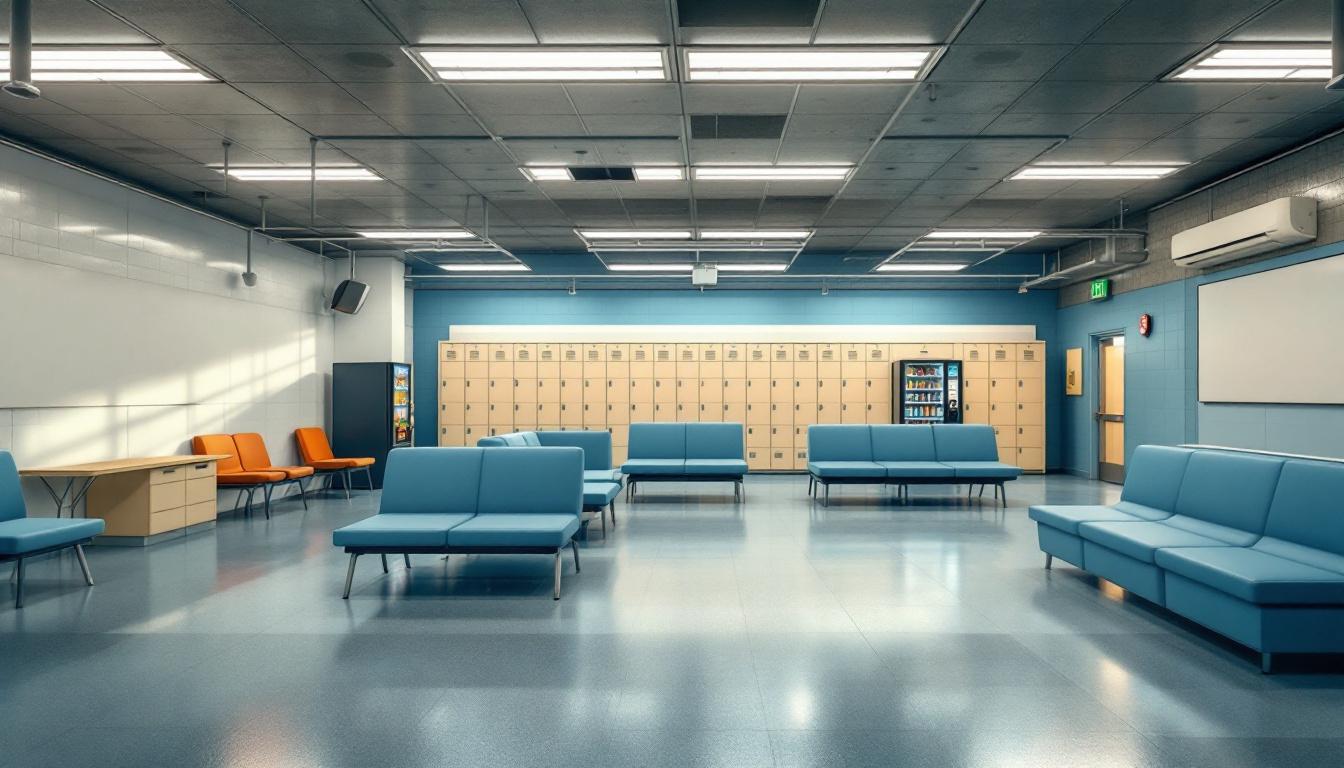 Visitation facilities and waiting area at Newberry Correctional Facility