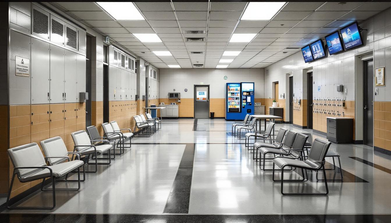 Visitation facilities and waiting area at St Clair County Jail
