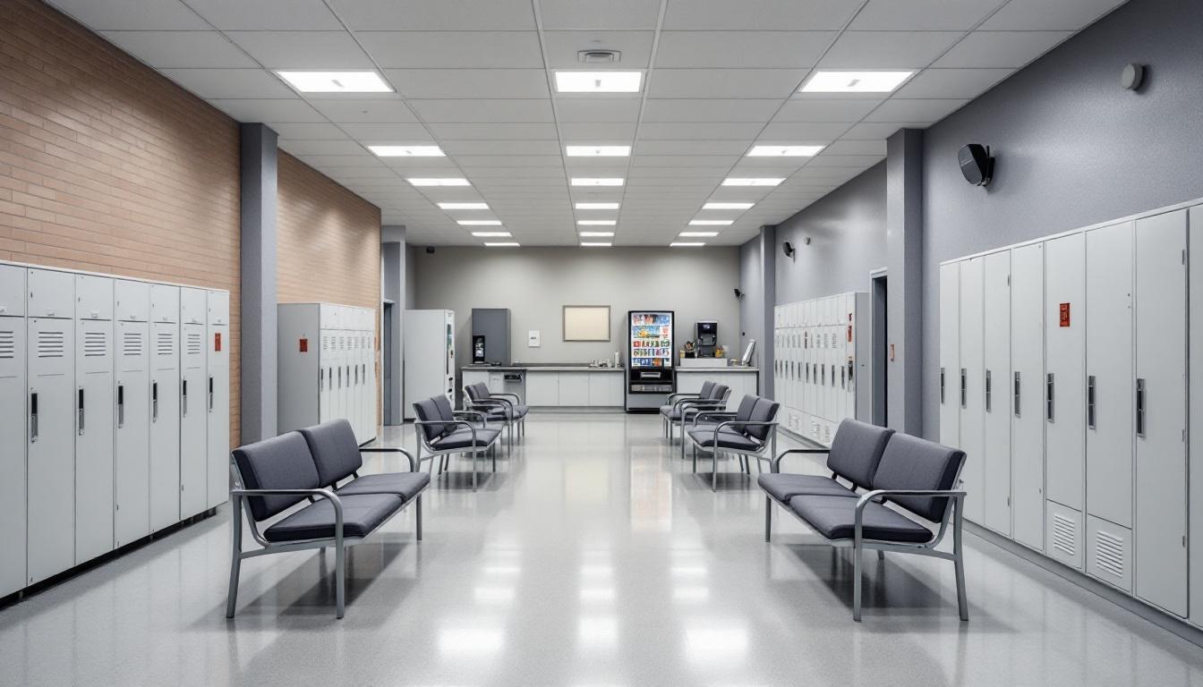 Visitation facilities and waiting area at Calhoun County Jail