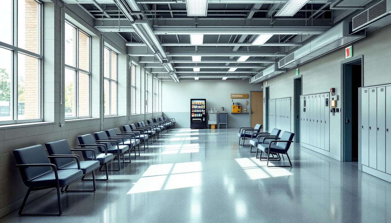 Visitation facilities and waiting area at Mason County Jail