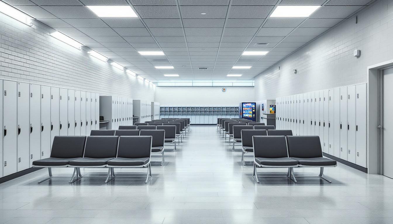Visitation facilities and waiting area at Cass County Jail