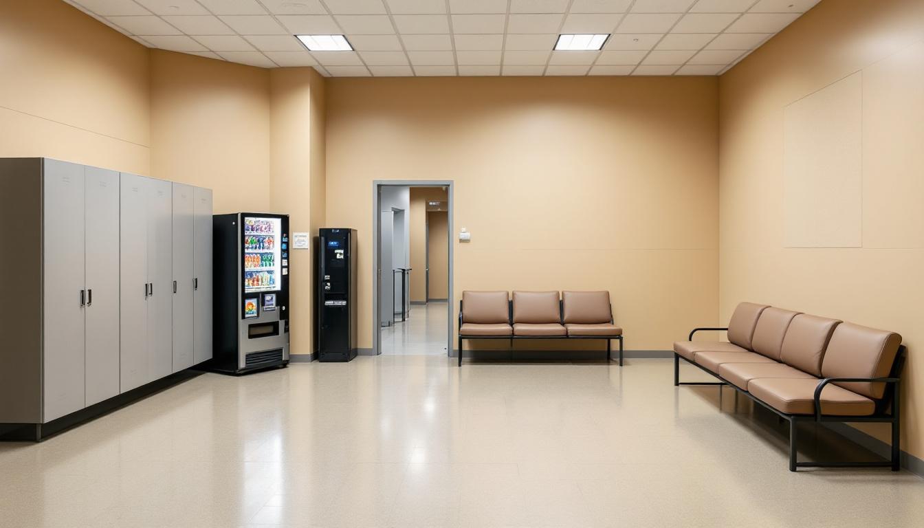 Visitation facilities and waiting area at Central Michigan Correctional Facility