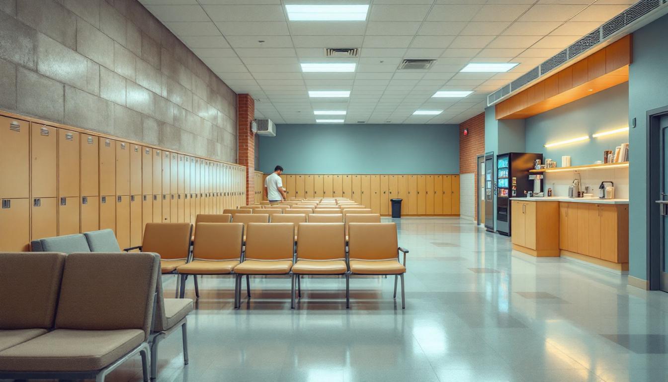 Visitation facilities and waiting area at FCI Terre Haute