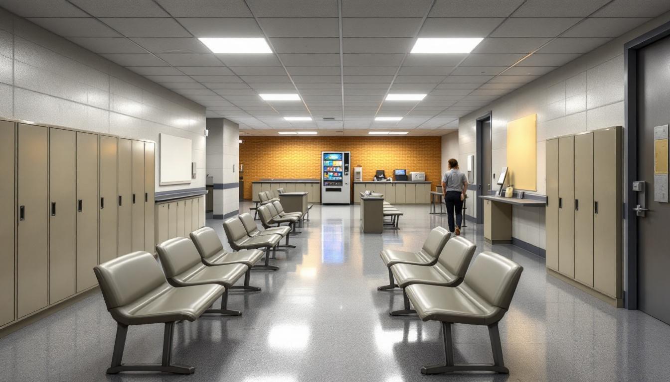 Visitation area at Thumb Correctional Facility, Warden Chandler Cheeks