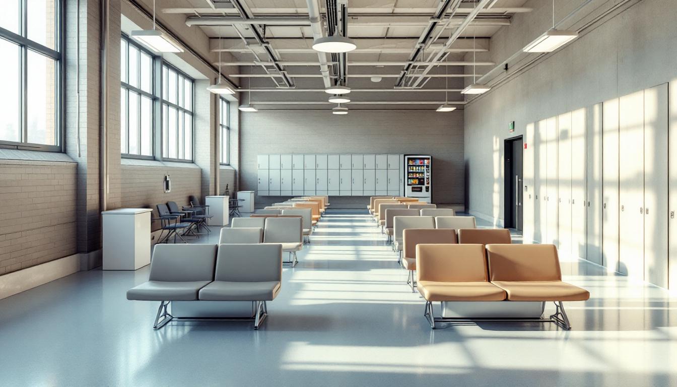 Visitation facilities and waiting area at St Louis Correctional Facility (SLF)