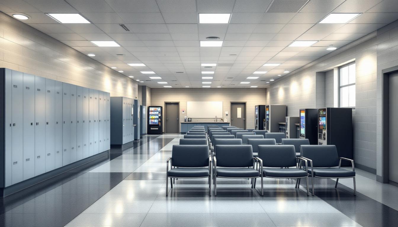 Visitation facilities and waiting area at Branchville Correctional Facility