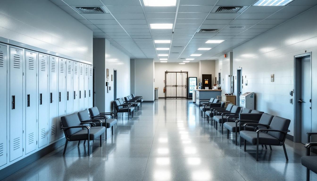 Visitation facilities and waiting area at Elkhart County Correctional Complex