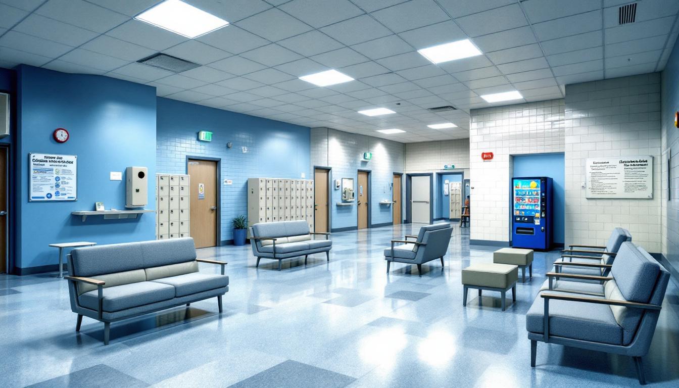 Visitation facilities and waiting area at Putnamville Correctional Facility