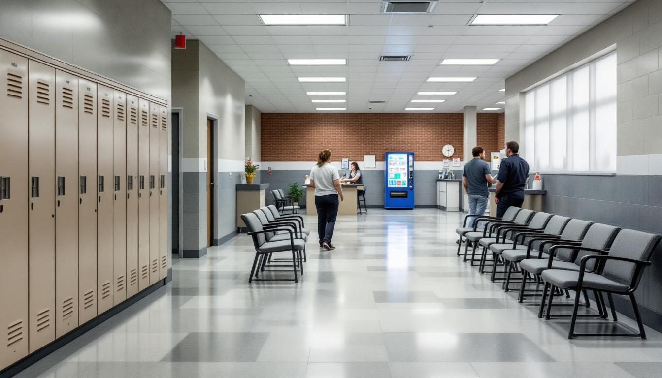 Visitation facilities and waiting area at Jackson County Jail