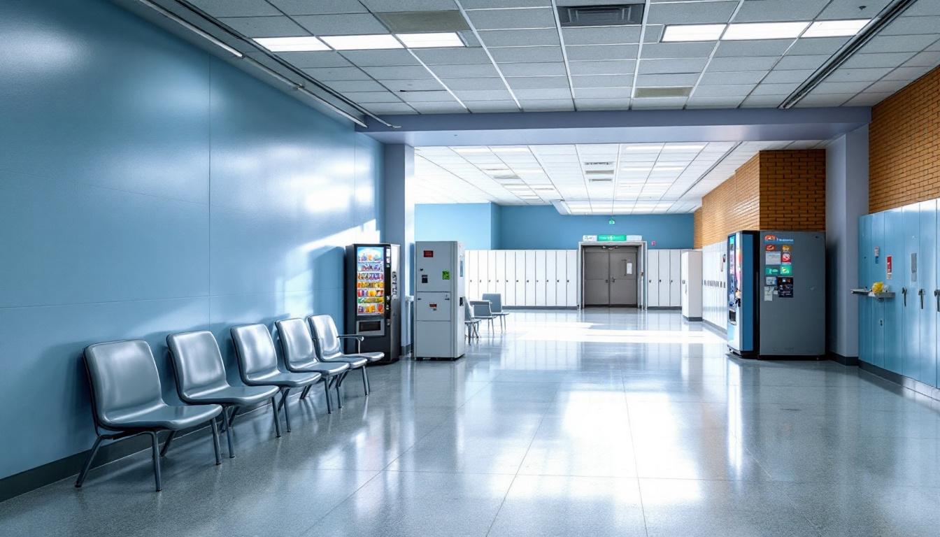 Visitation facilities and waiting area at Clinton County Jail