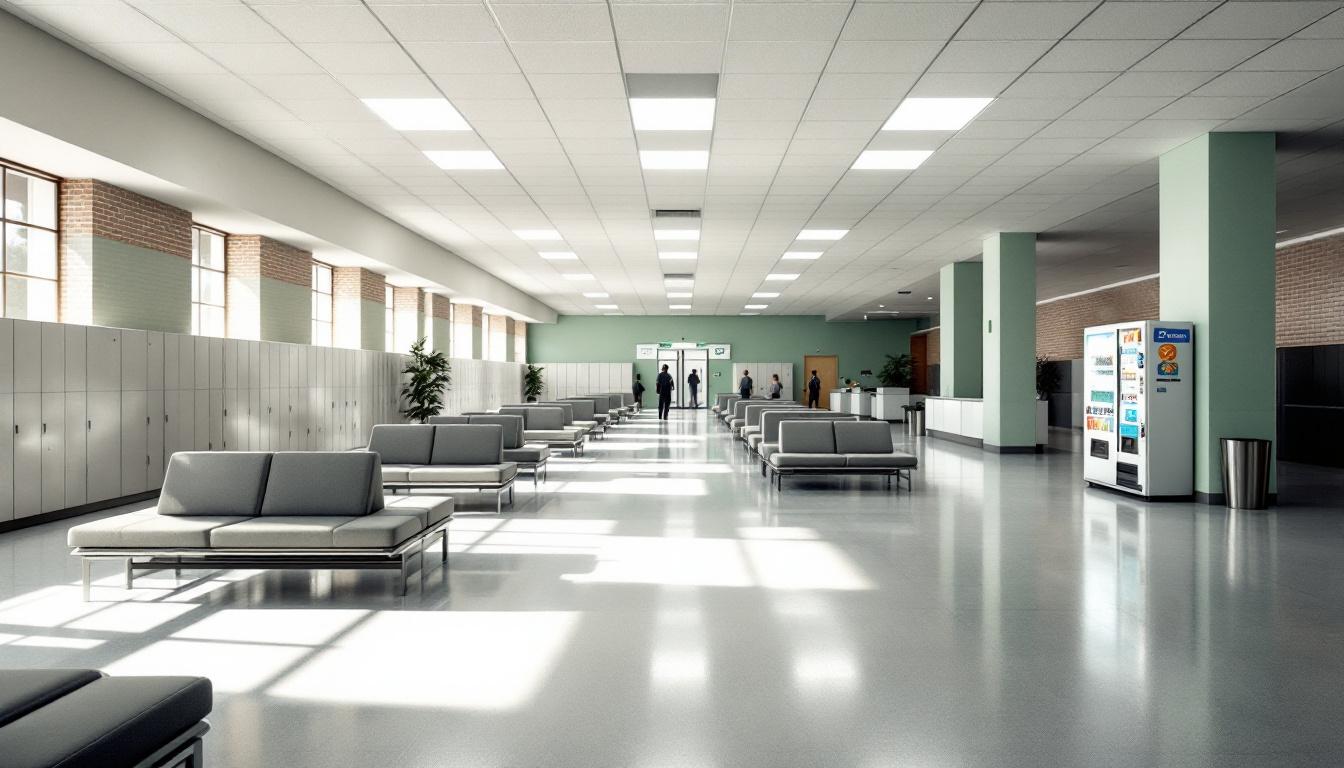 Visitation facilities and waiting area at Westville Correctional Facility