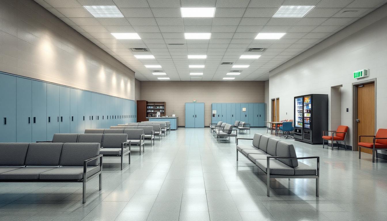 Visitation facilities and waiting area at Morgan County Jail