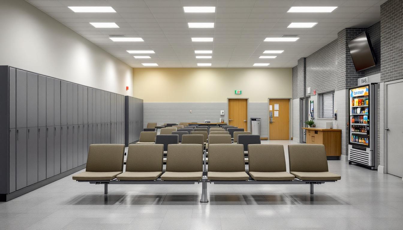 Visitation facilities and waiting area at Federal Transfer Center