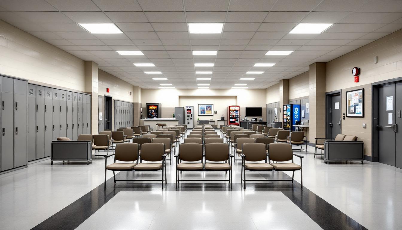 Visitation facilities and waiting area at Johnson County Sheriff's Department