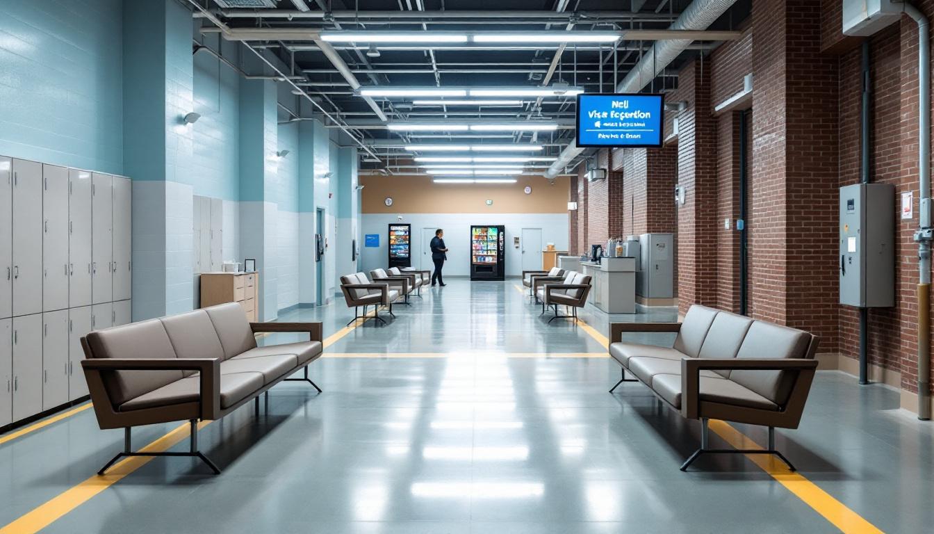 Visitation facilities and waiting area at Putnamville Correctional Facility