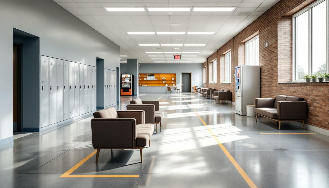 Visitation facilities and waiting area at Branchville Correctional Facility