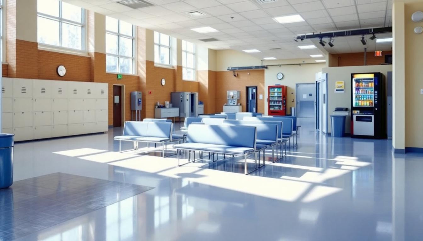 Visitation facilities and waiting area at Pendleton Correctional Facility