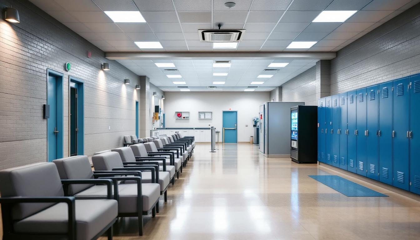 Visitation facilities and waiting area at Vanderburgh County Sheriff