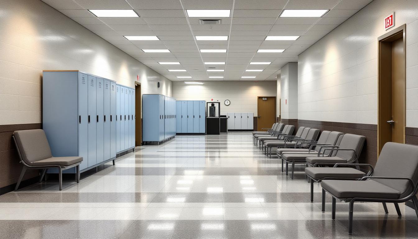 Visitation facilities and waiting area at Floyd County Corrections
