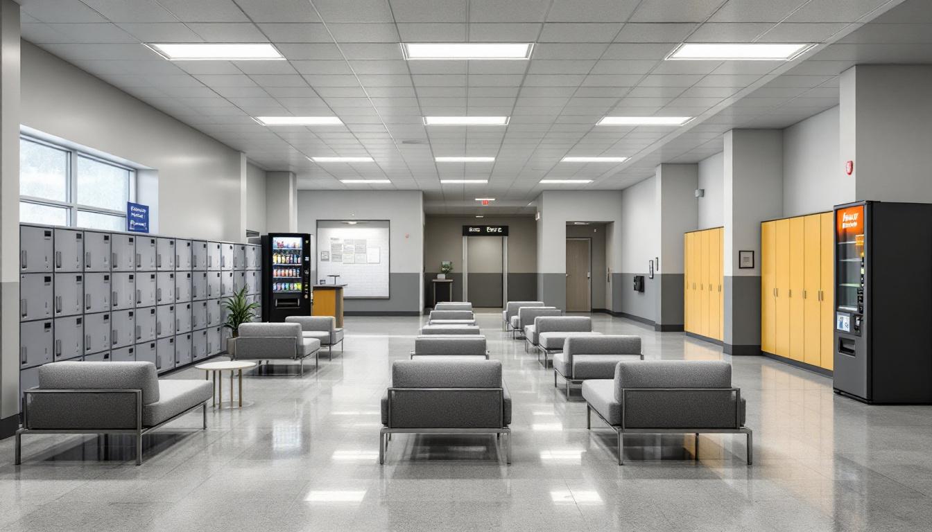 Visitation facilities and waiting area at Floyd County Jail