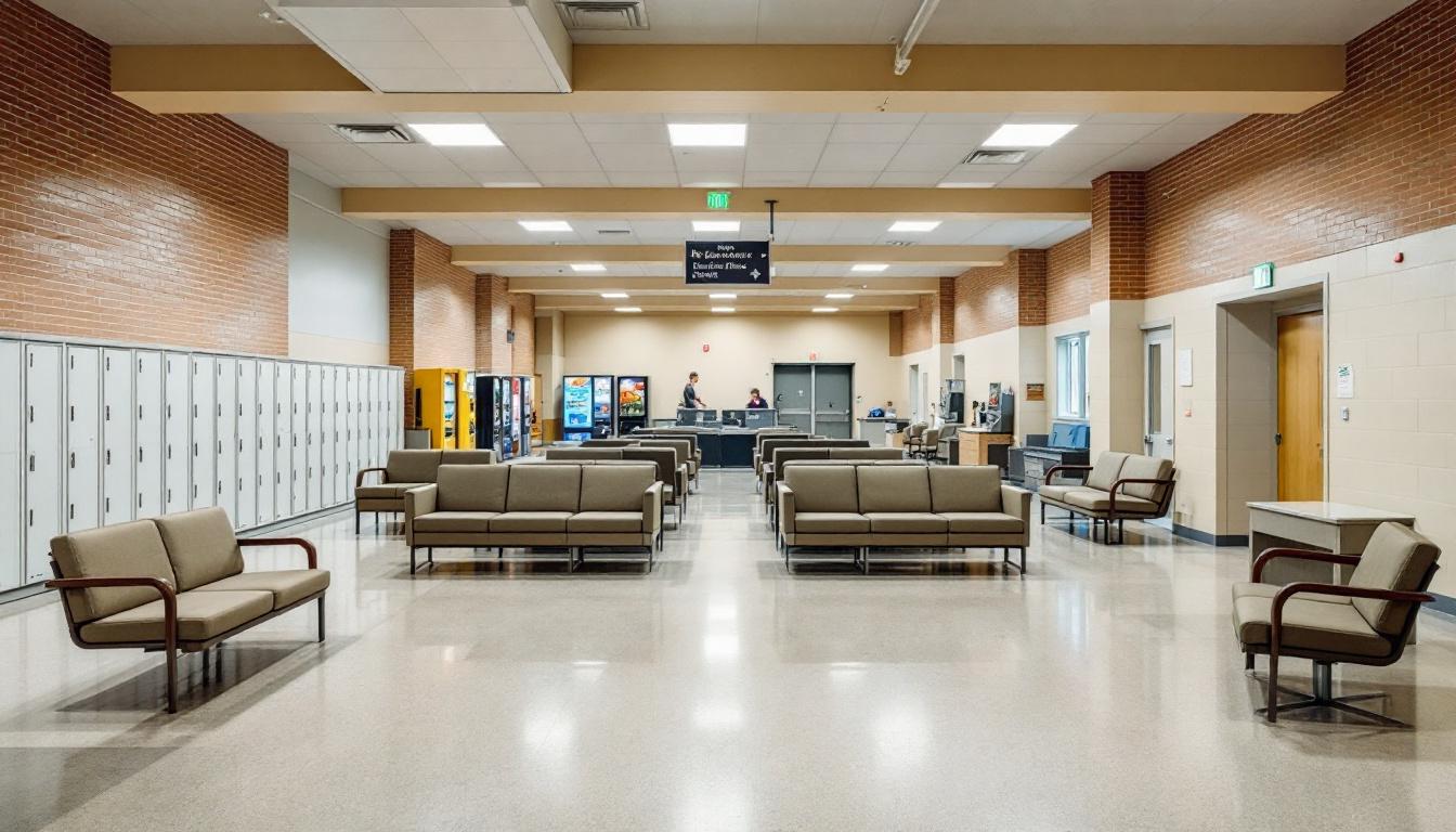 Visitation facilities and waiting area at La Porte County Jail