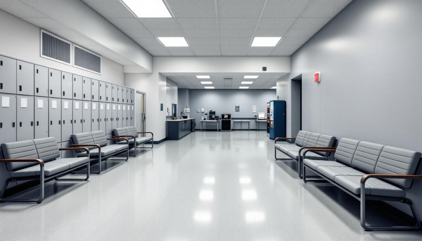 Visitation facilities and waiting area at DeKalb County Jail