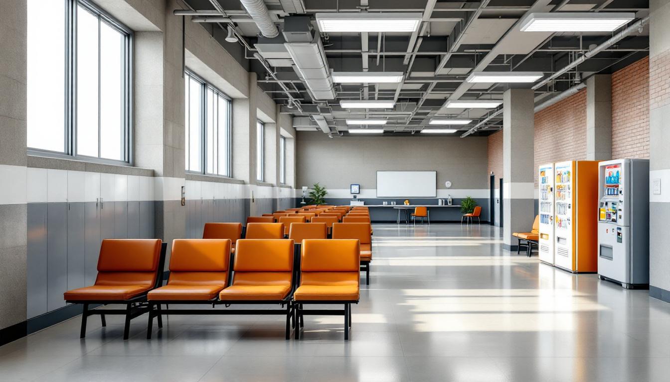 Visitation facilities and waiting area at Spencer County Sheriff