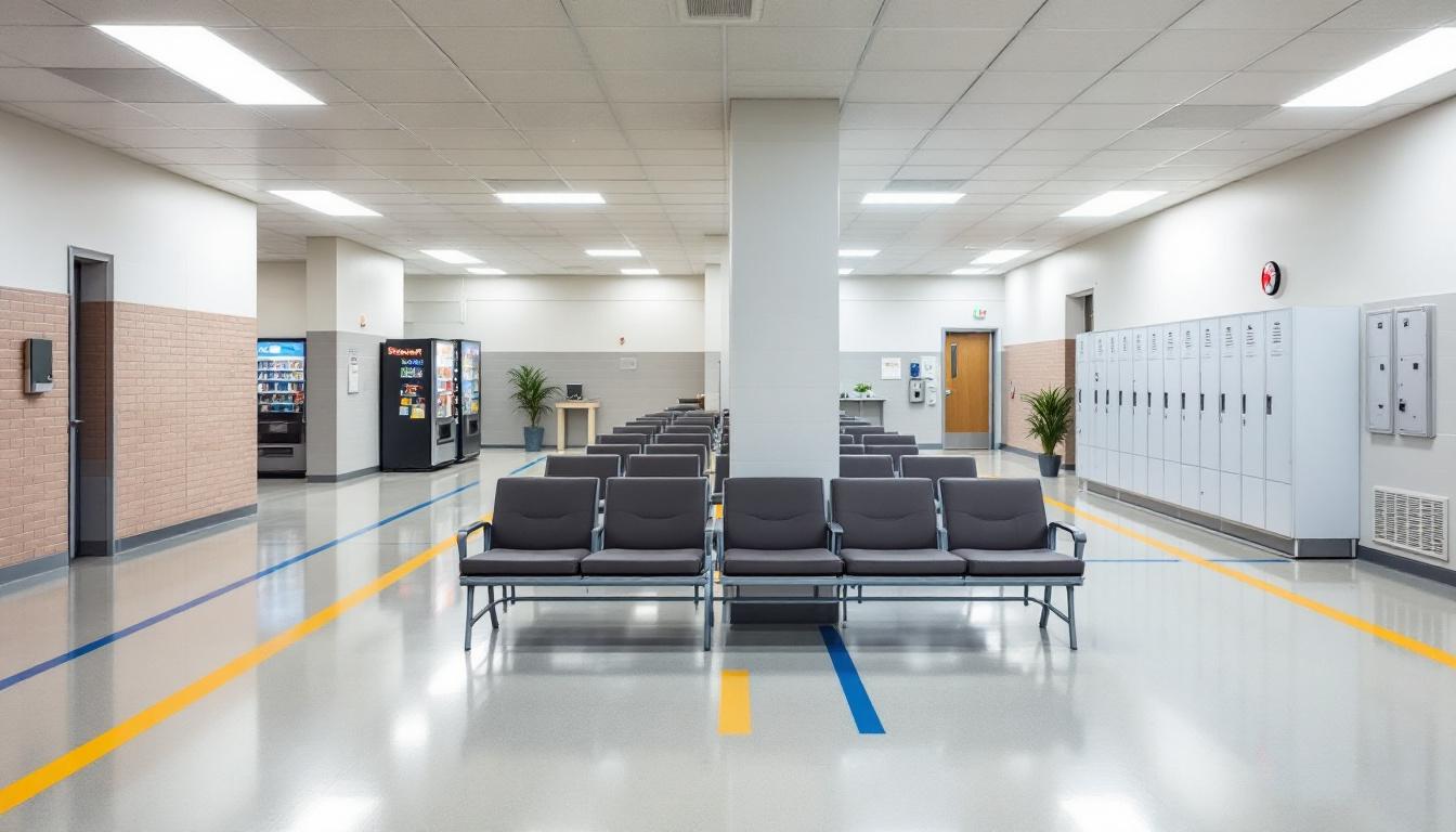 Visitation facilities and waiting area at HISTORIC NEWTON COUNTY JAIL