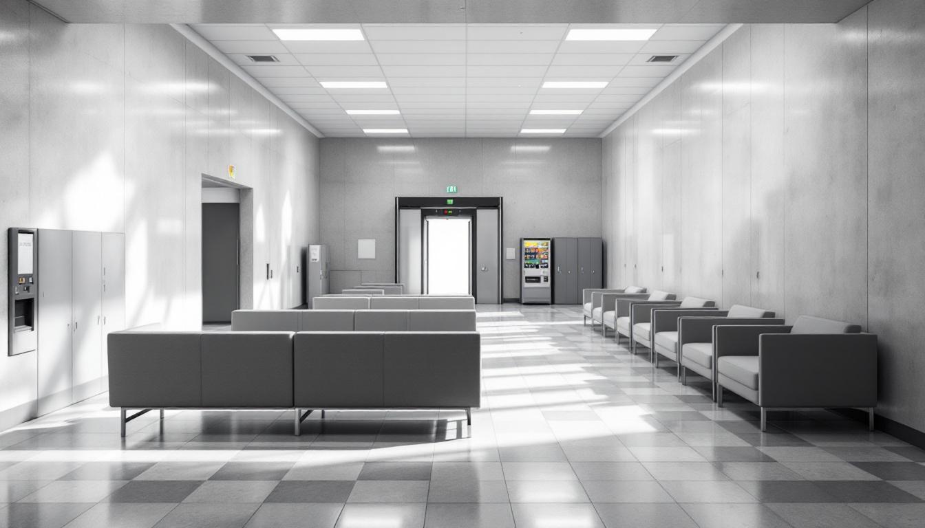 Visitation facilities and waiting area at Brown County Jail