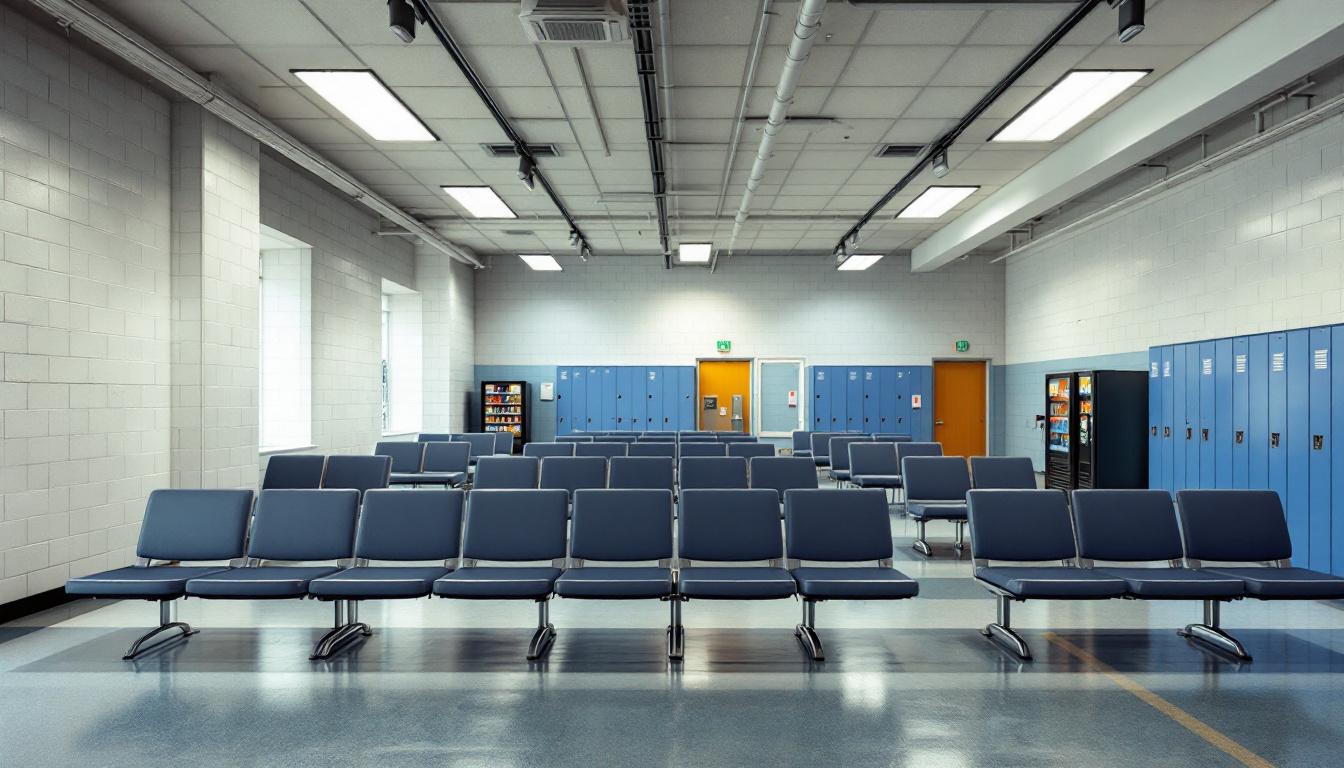 Visitation facilities and waiting area at Hancock County Jail