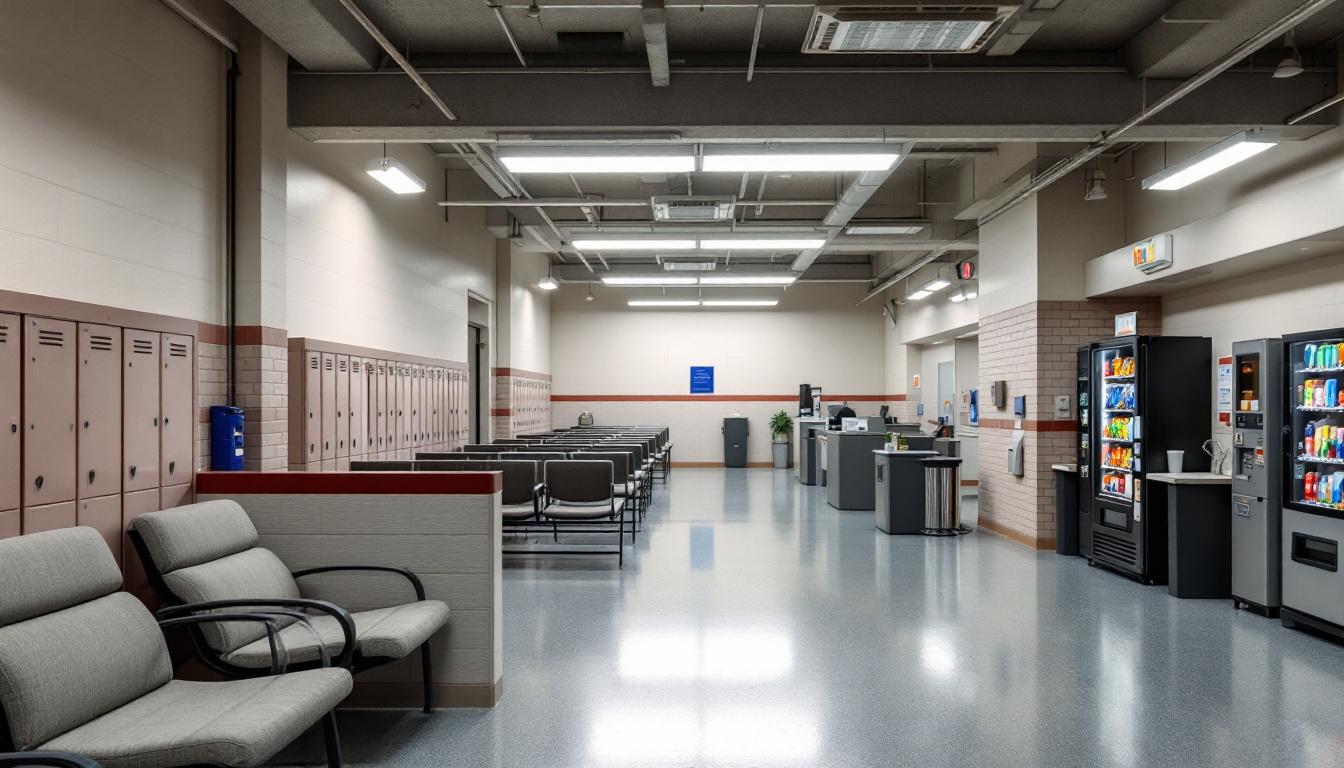 Visitation facilities and waiting area at Fountain County Jail