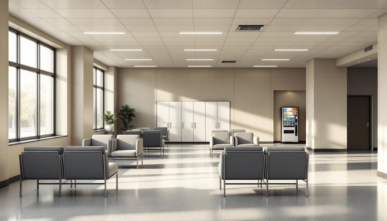 Visitation facilities and waiting area at Jasper County Sheriff's Office