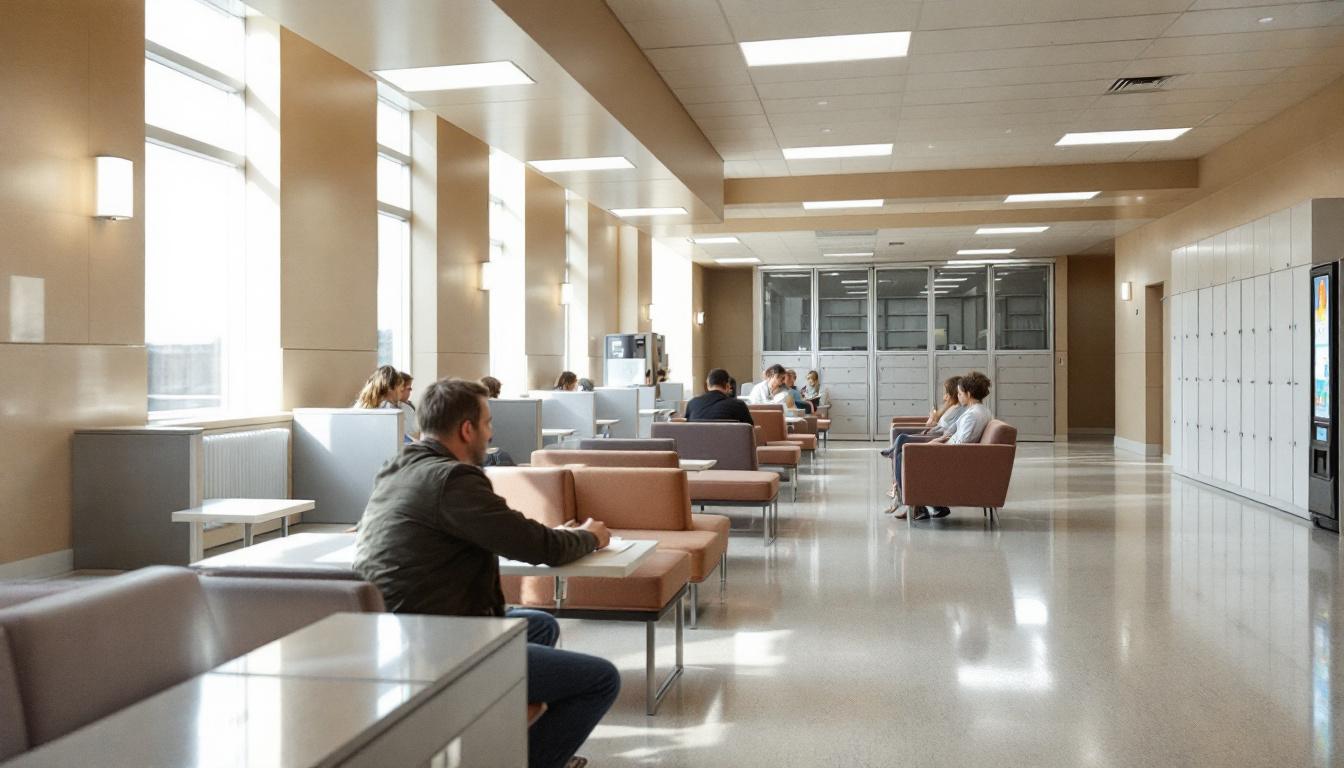 Visitation facilities and waiting area at Missouri State Penitentiary