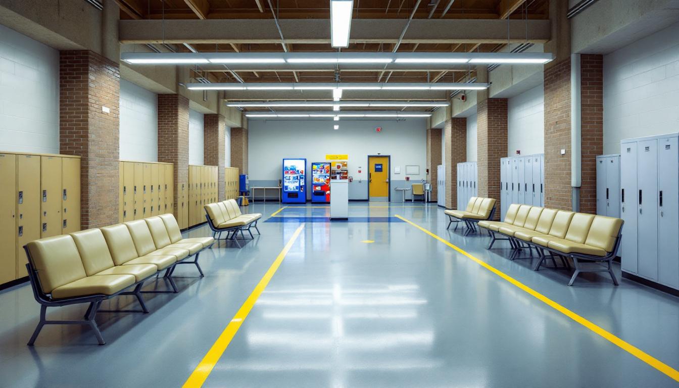 Visitation facilities and waiting area at Tipton Correctional Center