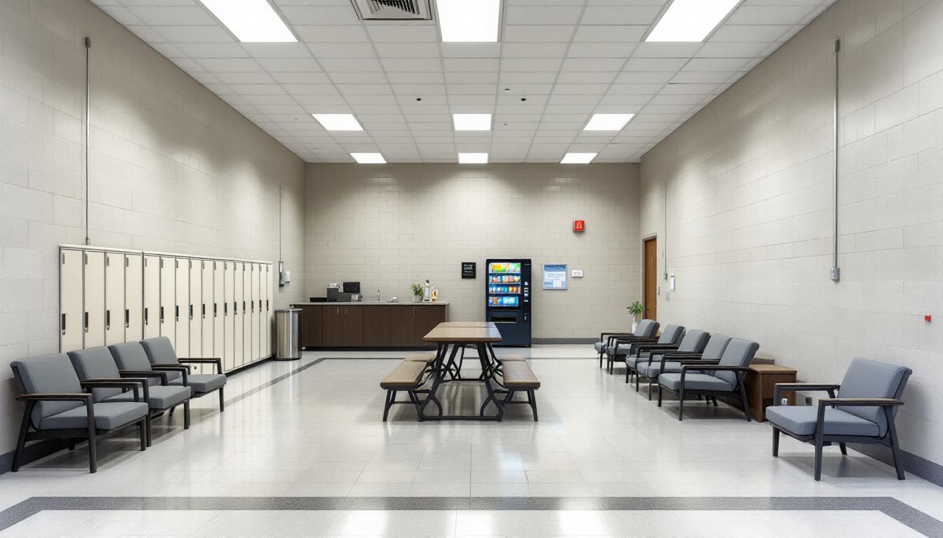 Visitation facilities and waiting area at Daviess-Dekalb Regional Jail