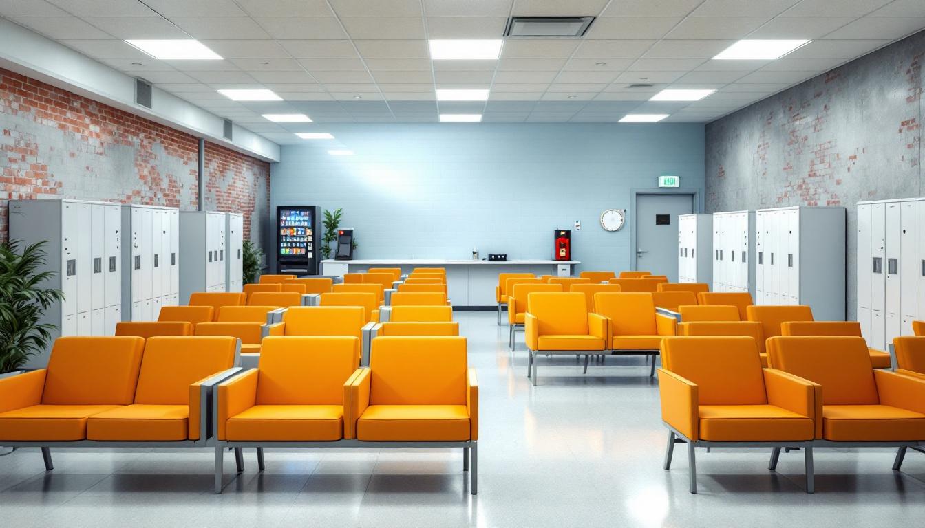 Visitation facilities and waiting area at Western Reception Diagnostic Correctional Center