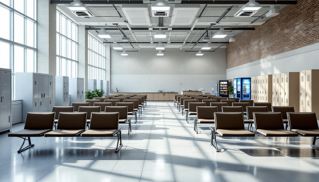 Visitation facilities and waiting area at Morgan County Adult Detention Center