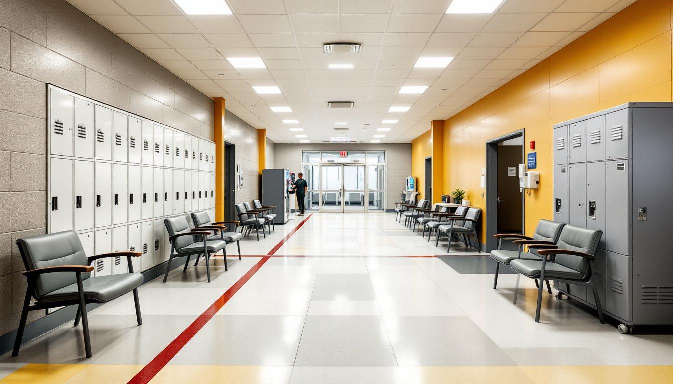 Visitation facilities and waiting area at Jefferson City Correctional Center