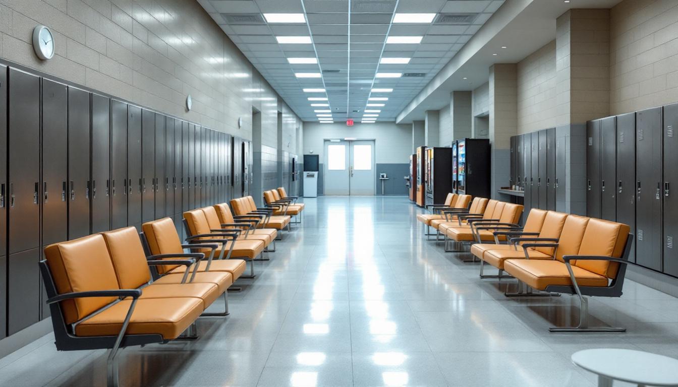Visitation facilities and waiting area at Mississippi County Sheriff