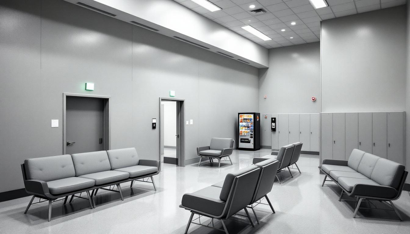 Visitation facilities and waiting area at Caldwell County Detention