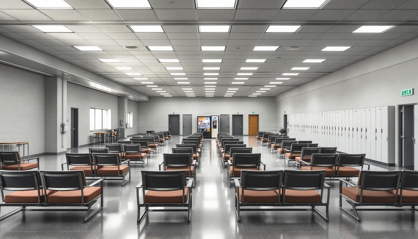 Visitation facilities and waiting area at St. Clair County Jail