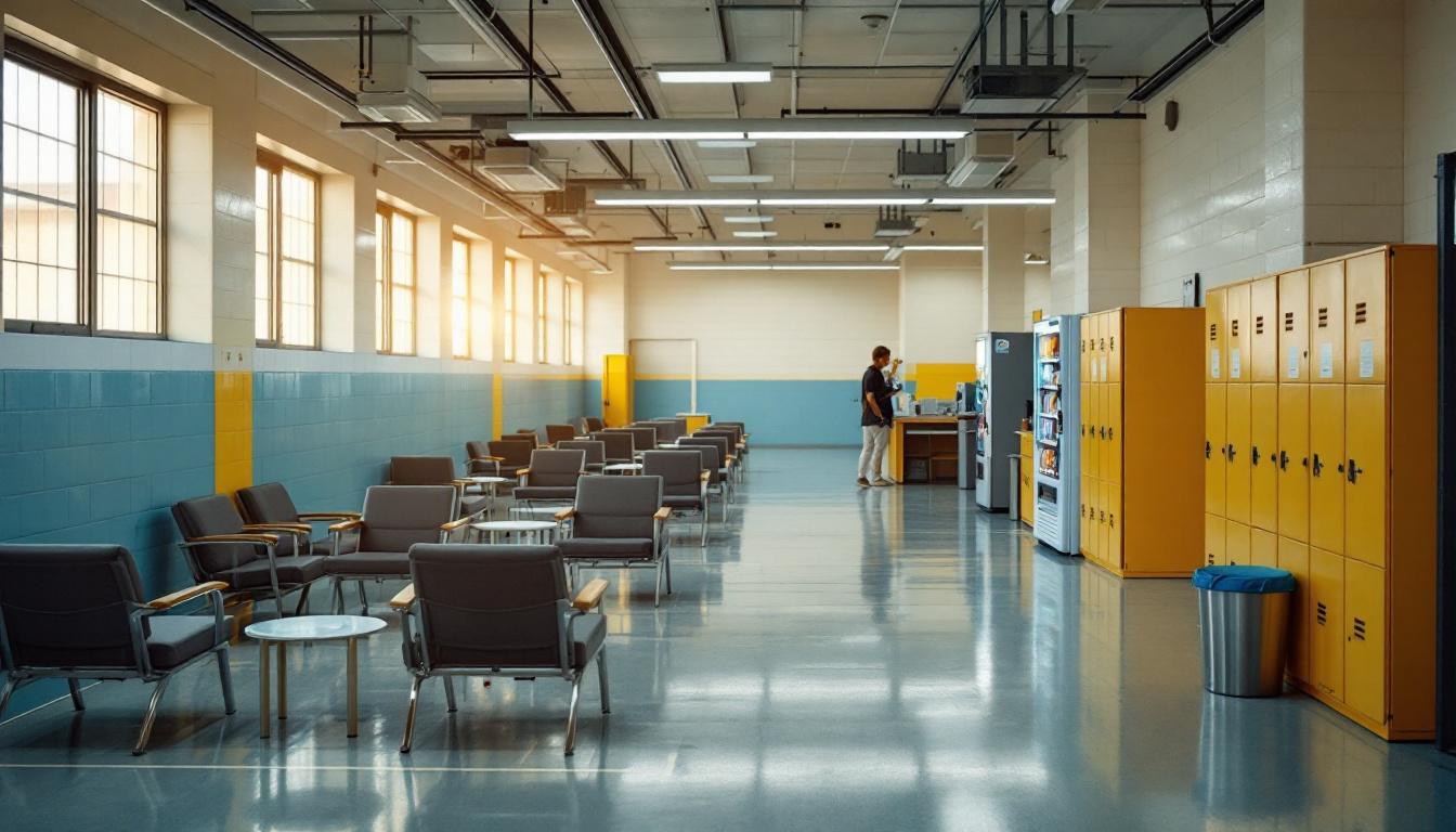 Visitation facilities and waiting area at Eastern Reception, Diagnostic and Correctional Center