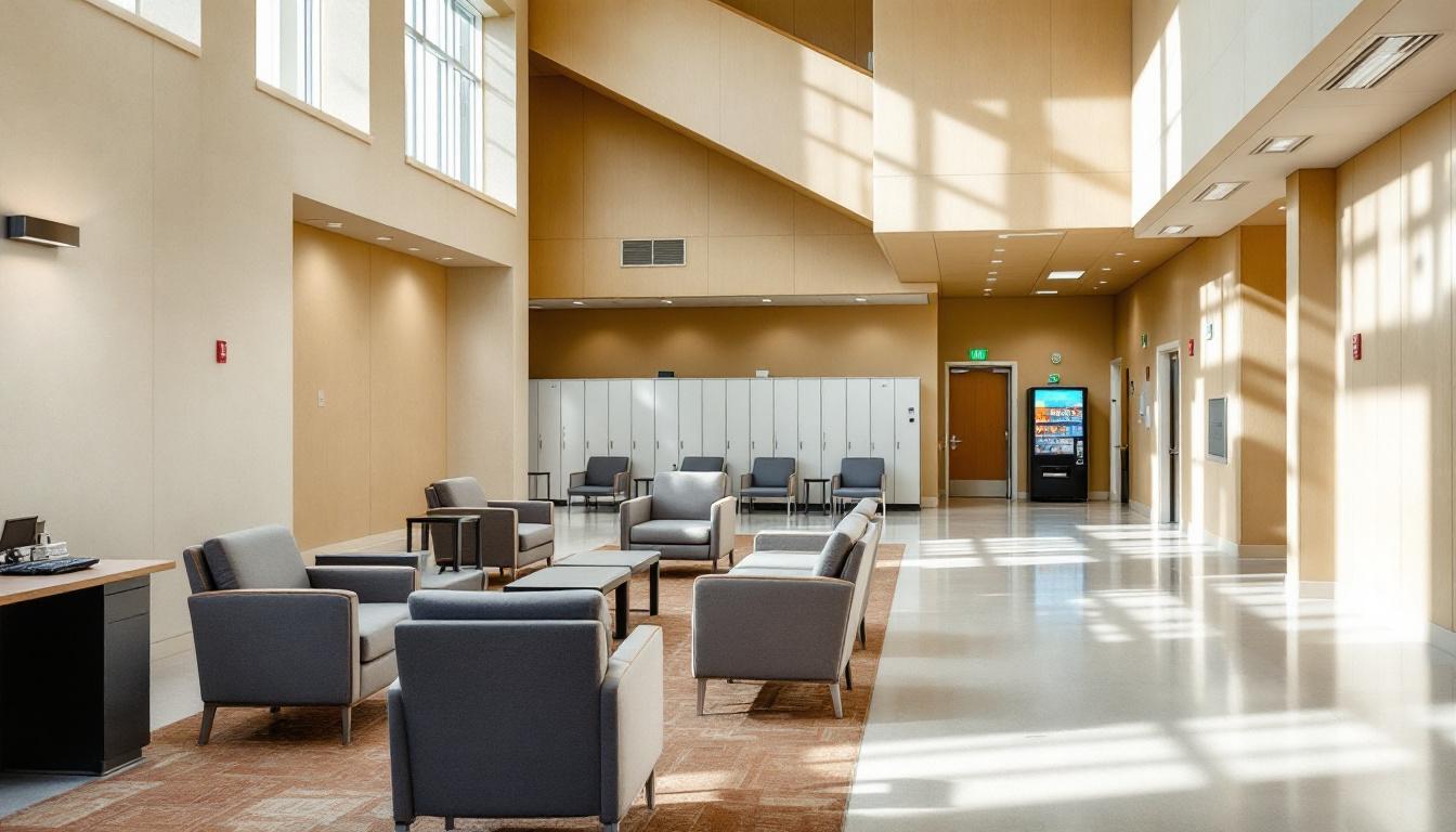 Visitation facilities and waiting area at St Louis County Justice Services