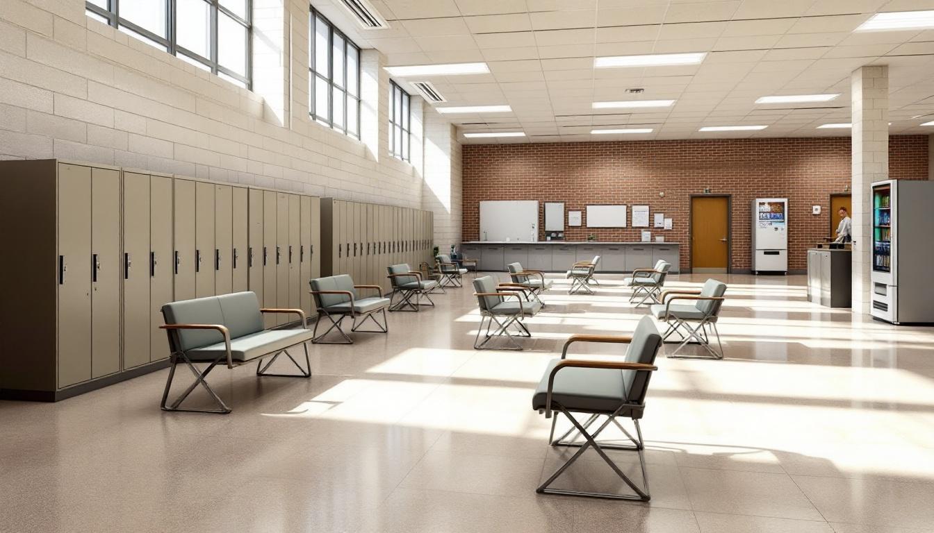 Visitation facilities and waiting area at Western Reception Diagnostic Correctional Center