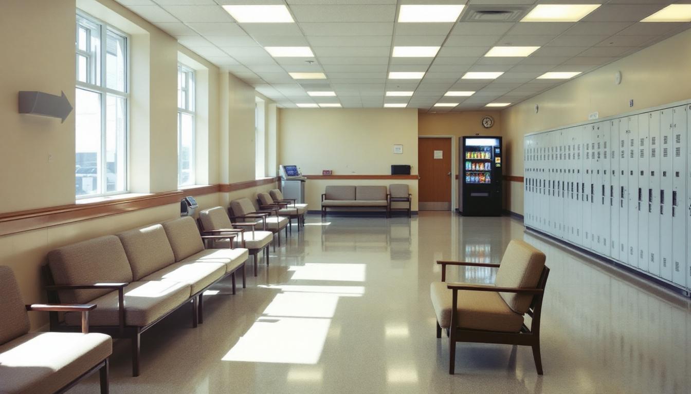 Visitation facilities and waiting area at South Central Correctional Center