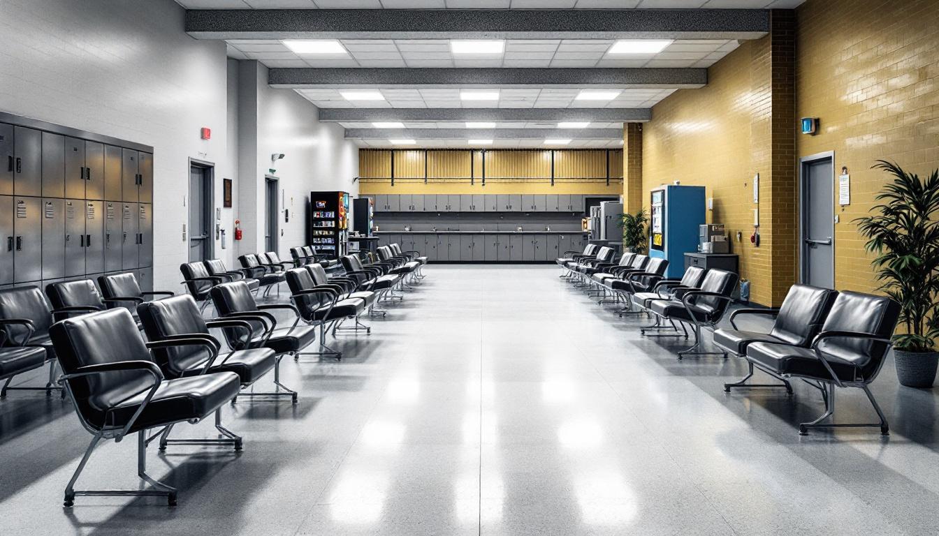 Visitation facilities and waiting area at Western Reception Diagnostic Correctional Center