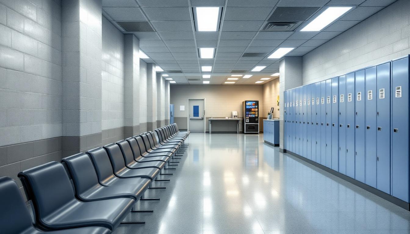 Visitation facilities and waiting area at Ozark Correctional Center